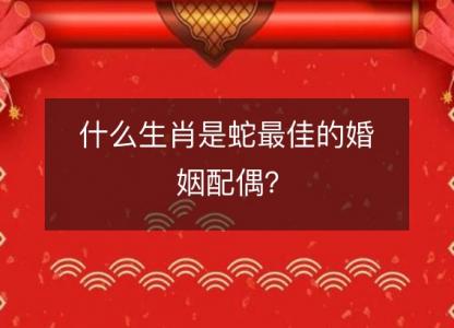 什么生肖是蛇最佳的婚姻配偶?