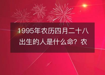 1995年农历四月二十八出生的人是什么命?农历生辰八字,不同时辰五行查询