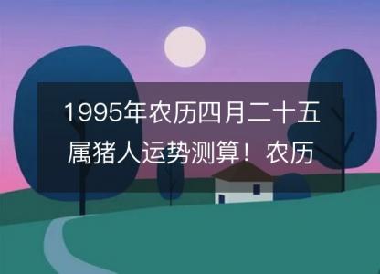 1995年农历四月二十五属猪人运势测算!农历命运,五行缺什么
