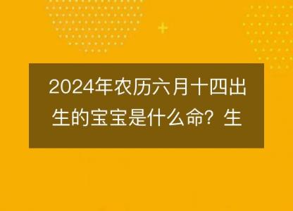 2024年农历六月十四出生的宝宝是什么命?生辰八字,五行,命运解析
