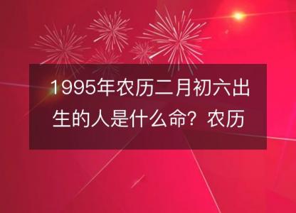 1995年农历二月初六出生的人是什么命?农历生辰八字,不同时辰五行查询