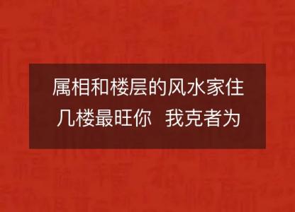 属相和楼层的风水家住几楼最旺你 我克者为财